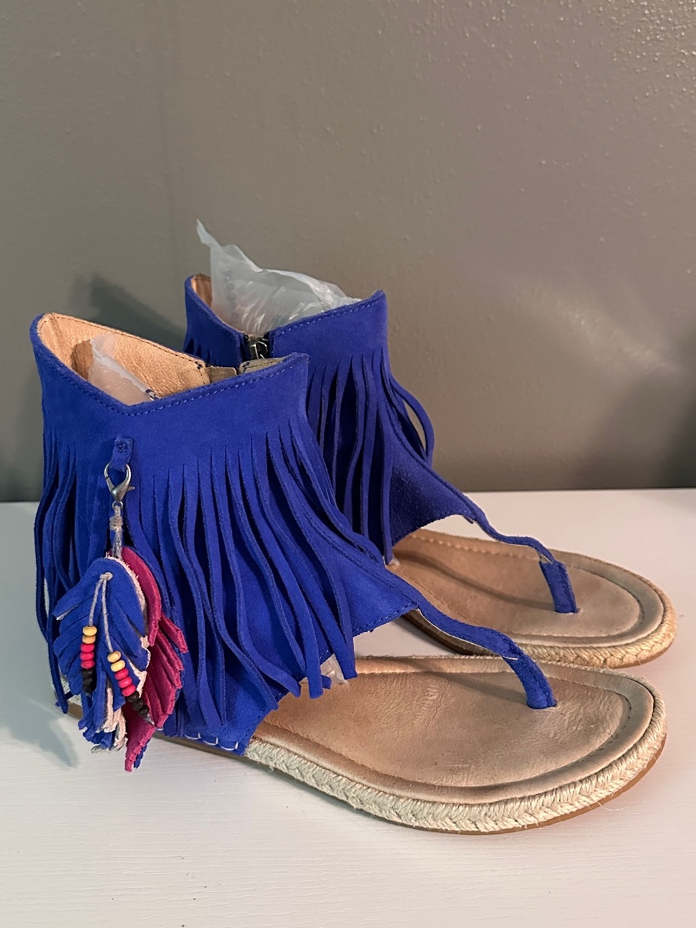 Koolaburra Fringe Tassel Sandals - Blue